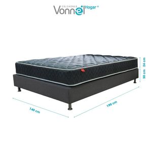 Combo Colchón + Base cama marca VONNEL Doble (140 X 190 Cm ) Resortado Ortopedic