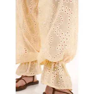 Pantalón tipo aladino amarillo para mujer