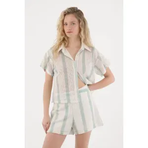Camisa tejida con rayas para mujer