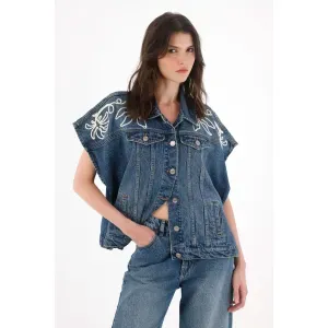 Chaleco Oversize con bordado para mujer