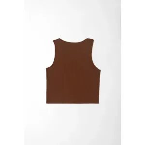 Camiseta café manga sisa para mujer