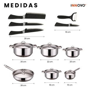 Juego Ollas Y Sartenes 45 Piezas Acero Quirurgico Inoxidable Antiadherente Cocina Cookware