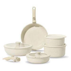 Batería De Cocina Ollas 17 Piezas Antiadherente Ceramica Granito Donnor