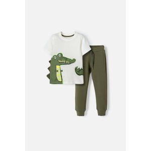 Conjunto LittleMic verde militar para niño 2t a 5t
