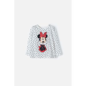 Camiseta Minnie Mouse marfil manga larga para niña 2T a 5T
