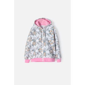 Buzo de Looney Tunes con cierre gris y rosado para niña