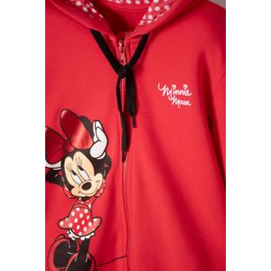 Buzo de Minnie Mouse con capucha rojo para niña