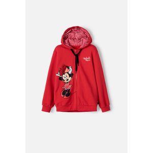 Buzo de Minnie Mouse con capucha rojo para niña