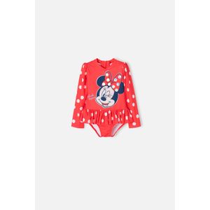 Vestido de baño de Minnie Mouse rojo manga larga para niña 2T a 5T