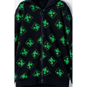 Buzo de Minecraft negro y verde con capucha para niño