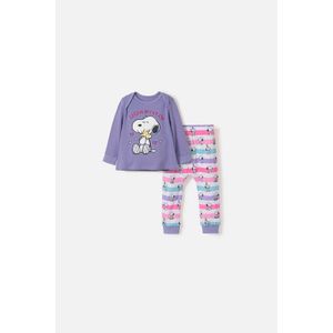 Pijama de Snoopy pantalón largo multicolor para bebé niña