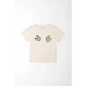 Camiseta para mujer de algodón crudo corte clásico con gráfico