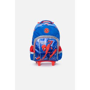 Morral de Spider-man 16.5" con ruedas azul y rojo para niño