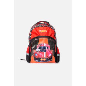 Morral de Hot Wheels 16.5"  rojo y negro para niño
