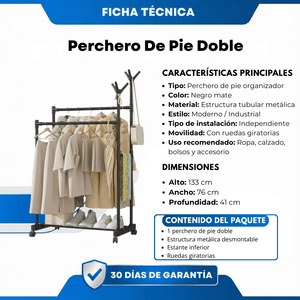 Perchero De Pie Doble