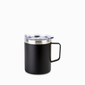 Mug doble pared en acero negro 400ml