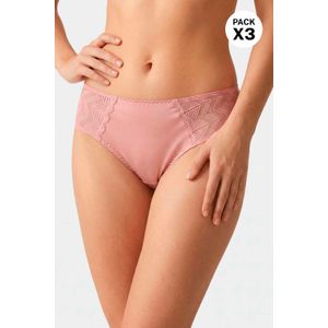 Panty hipster confeccionado en microfibra satinada paquete x3