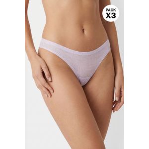 Panty brasilera en microfibra con textura suave paquete x3