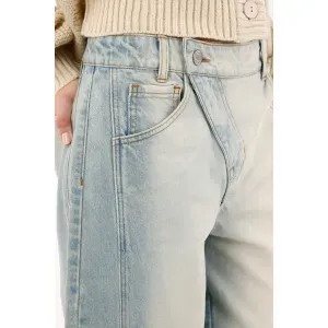 Jean Recto con efecto resinado para mujer