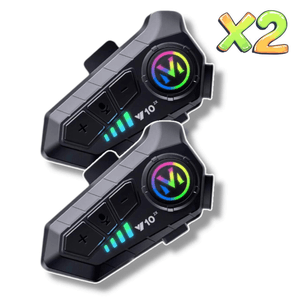 Juego De Intercomunicadores X2 Auriculares Bluetooth Para Casco Moto Impermeable V10 Segunda Generacion