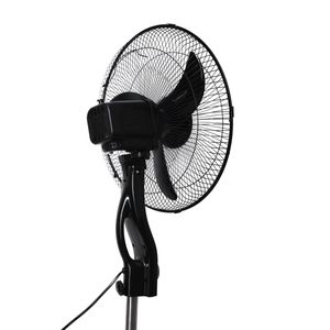 Ventilador de Pedestal, 2 en 1, Rejilla Metálica, Negro