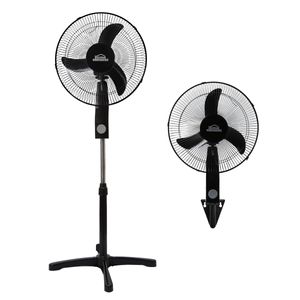 Ventilador de Pedestal, 2 en 1, Rejilla Metálica, Negro
