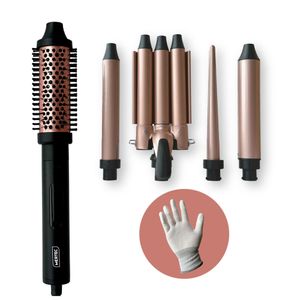 Kit Rizador 5 en 1 Mertec Ceramica Turmalina Velvet Rose
