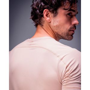 Camiseta En Malla Con Estampado,  Color ARENA  Para Hombre