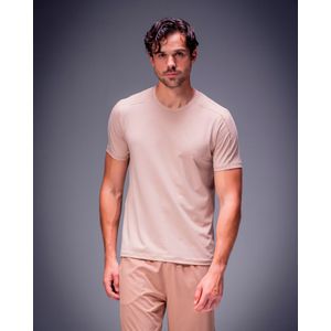 Camiseta En Malla Con Estampado,  Color ARENA  Para Hombre