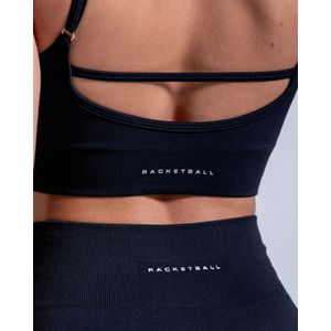 Crop Top De Tirantes Sin Costuras,  Color NEGRO  Para Mujer