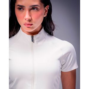 Crop Top Cuello Alto Con Cierre,  Color MARFIL Para Mujer