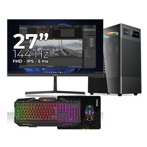 Computador de Escritorio Janus AMD RYZEN 7 5700G Memoria RAM 16GB SSD 512GB M.2 Board A520M Fuente Janus 400W  MONITOR JANUS 27" 144HZ Windows Preinst