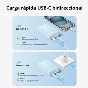 Batería Power Bank Anker Zolo 10000mah Cable Integrado USB-C