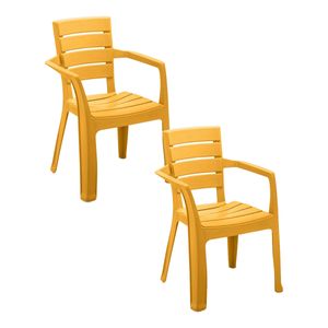 Silla Barú Con Brazos Amarillo RIMAX X 2 Unid
