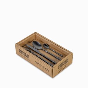 Cubiertos Alton negro mate set x16