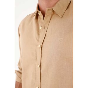 Camisa para hombre en lino arena fit regular y fresca