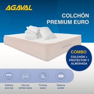 COMBO COLCHON AGAVAL PRPOCKET 120X190+PROTECTOR+2 ALMOHADAS