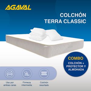 COMBO COLCHON AGAVAL TERCLAS 160X190+PROTECTOR+2 ALMOHADAS
