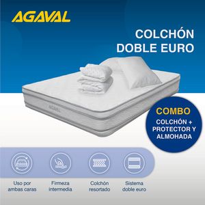 COMBO COLCHON AGAVAL EURO 140X190CM +PROTECTOR + 2 ALMOHADAS