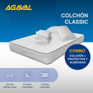 COMBO COLCHON AGAVAL CLASSIC 120X190CM+PROTECTOR + 1 ALMOHADA