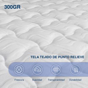 COMBO COLCHON AGAVAL ELEGANCE 140X190CM +BASE CAMA GRAF+PROTECTOR+ 2 ALMOHADAS