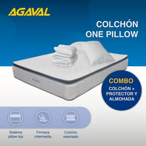 COMBO COLCHON AGAVAL ONE PILLOW 140X190CM+PROTECTOR + 2 ALMOHADAS