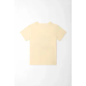 Camiseta para mujer algodón beige corte recto con estampado