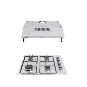 Combo Continental Estufa Empotrable Acero Inox 5531 + Campana Extractora 60 cm 7238