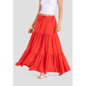 Falda Larga Mujer Rojo Mp 113478
