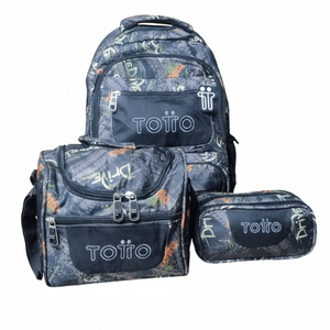 Combo Escolar Totto (Maleta+Cartuchera+Lonchera) Diseño Drive