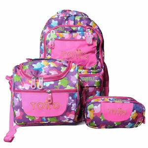 Combo Escolar Totto (Maleta+Cartuchera+Lonchera) Diseño De Estrellas