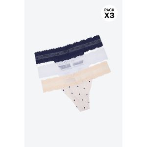 Brasilera invisible con encaje en microfibra paquete x3