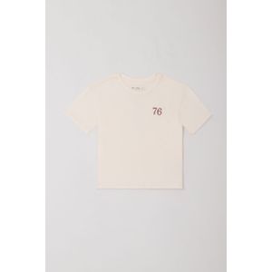 Camiseta para niña en algodón crudo fit recto con gráfico