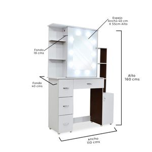 Tocador Zafiro Repisa Blanco